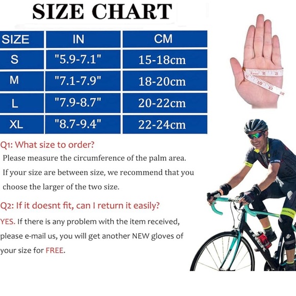 Bike Gloves Men & Women Cycling Gloves Bicycle Gloves 5mm Absorbing Padded Half - Picture 4 of 5